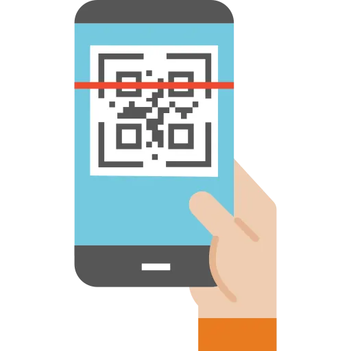 In QR code showing in mobile is easy for using